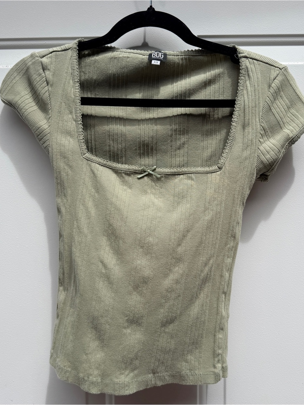 BDG sage green square neck ribbed top size XS